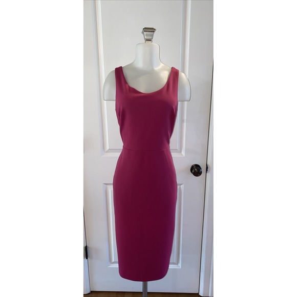 Betsey Johnson Dresses & Skirts - Betsey Johnson Size 6 Wiggle Sheath Stretch Scoop Neck Pink Dress Sleeveless